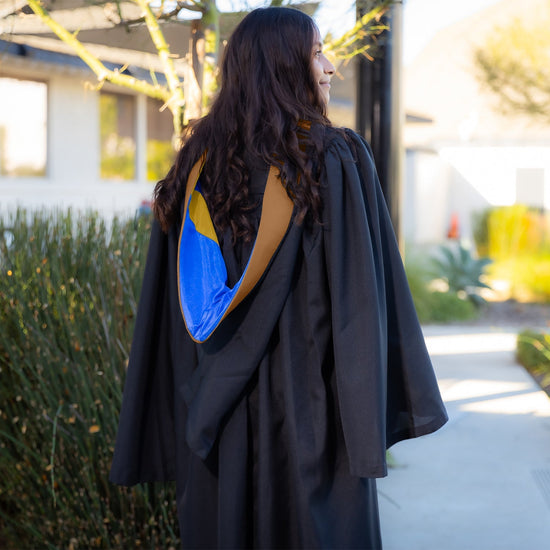 Bachelors Hood For Business, Accounting, Commerce, Industrial, Labor Relations - Drab/Royal Blue/Gold by Wholesale Grad Supply