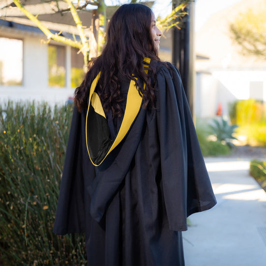 Bachelors Hood For Science, Mathematics, Political Science - Gold/Black/Antique Gold by Wholesale Grad Supply