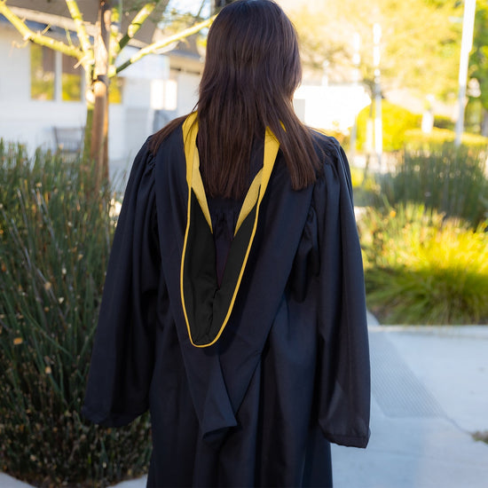 Bachelors Hood For Science, Mathematics, Political Science - Gold/Black/Antique Gold by Wholesale Grad Supply