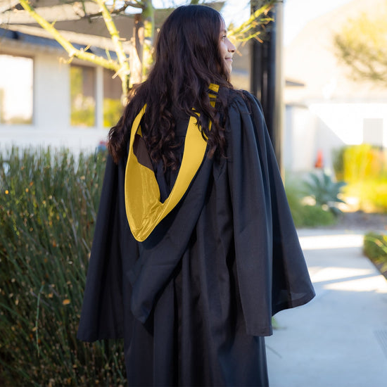 Bachelors Hood For Science, Mathematics, Political Science - Gold/Gold/Brown by Wholesale Grad Supply