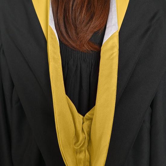 Bachelors Hood For Science, Mathematics, Political Science - Gold/Gold/White by Wholesale Grad Supply