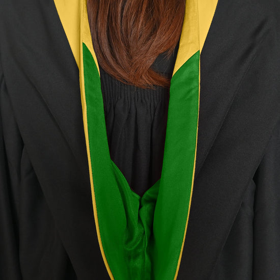 Bachelors Hood For Science, Mathematics, Political Science - Gold/Green/Gold by Wholesale Grad Supply
