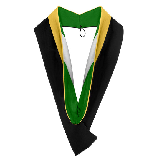 Bachelors Hood For Science, Mathematics, Political Science - Gold/Green/White by Wholesale Grad Supply