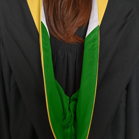 Bachelors Hood For Science, Mathematics, Political Science - Gold/Green/White by Wholesale Grad Supply