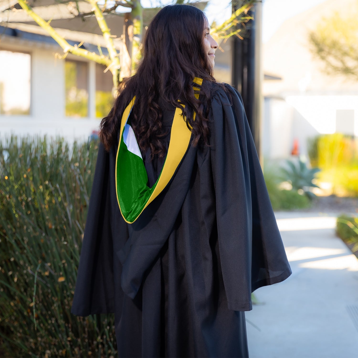 Bachelors Hood For Science, Mathematics, Political Science - Gold/Green/White by Wholesale Grad Supply