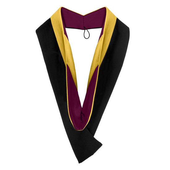 Bachelors Hood For Science, Mathematics, Political Science - Gold/Maroon/Gold by Wholesale Grad Supply
