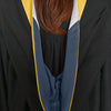 Bachelors Hood For Science, Mathematics, Political Science - Gold/Navy Blue/White by Wholesale Grad Supply