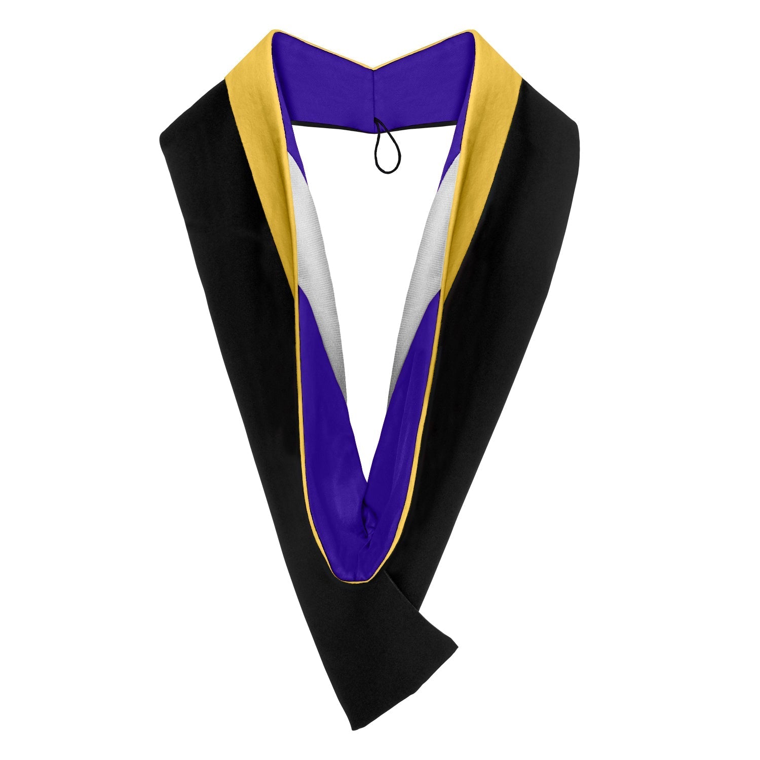 Bachelors Hood For Science, Mathematics, Political Science - Gold/Purple/White by Wholesale Grad Supply