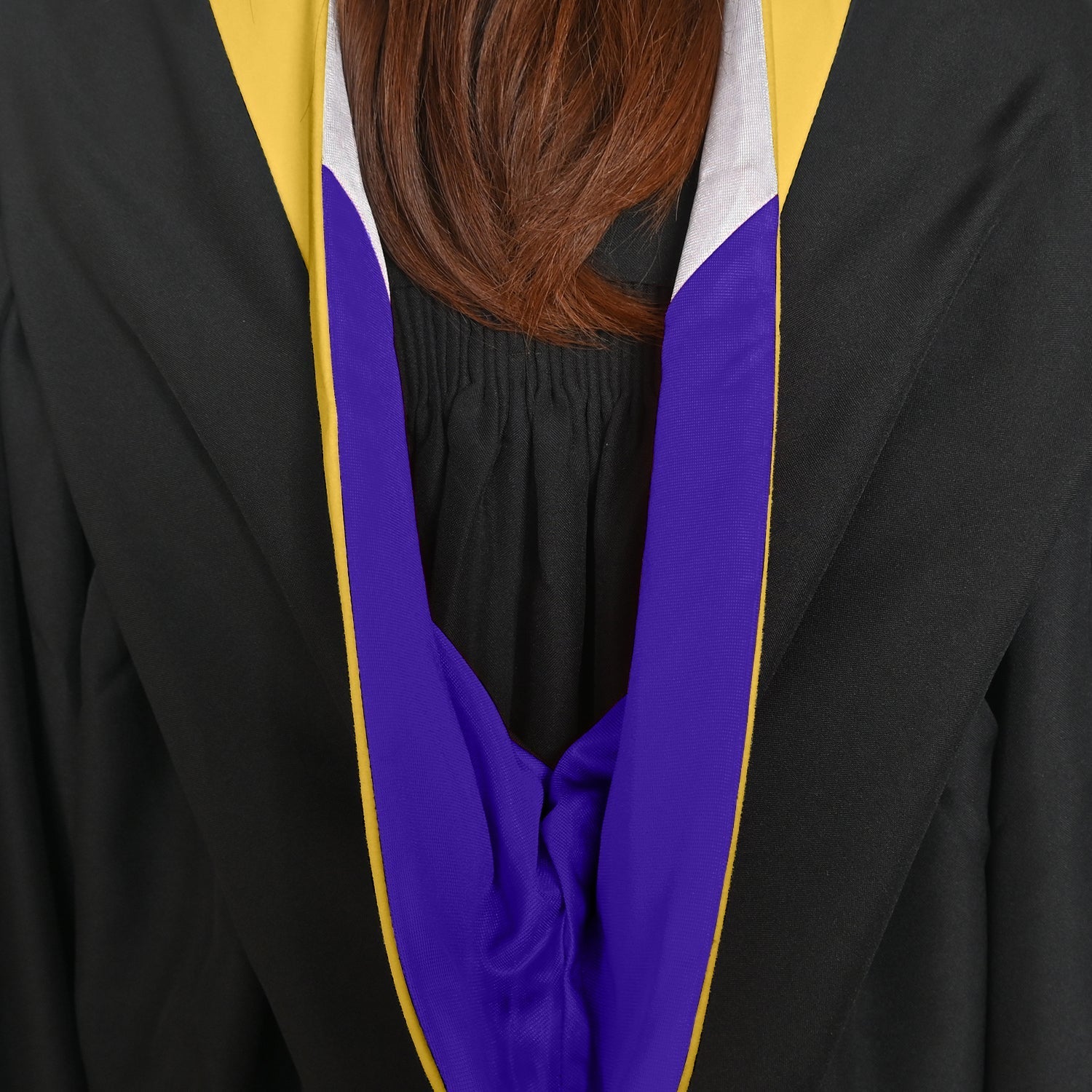 Bachelors Hood For Science, Mathematics, Political Science - Gold/Purple/White by Wholesale Grad Supply