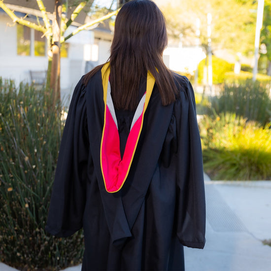 Bachelors Hood For Science, Mathematics, Political Science - Gold/Red/Silver by Wholesale Grad Supply