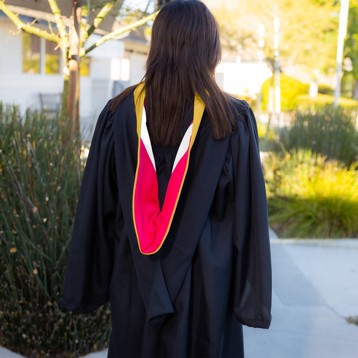 Bachelors Hood For Science, Mathematics, Political Science - Gold/Red/White by Wholesale Grad Supply