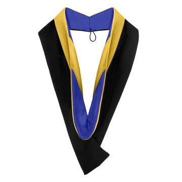 Bachelors Hood For Science, Mathematics, Political Science - Gold/Royal Blue/Gold by Wholesale Grad Supply