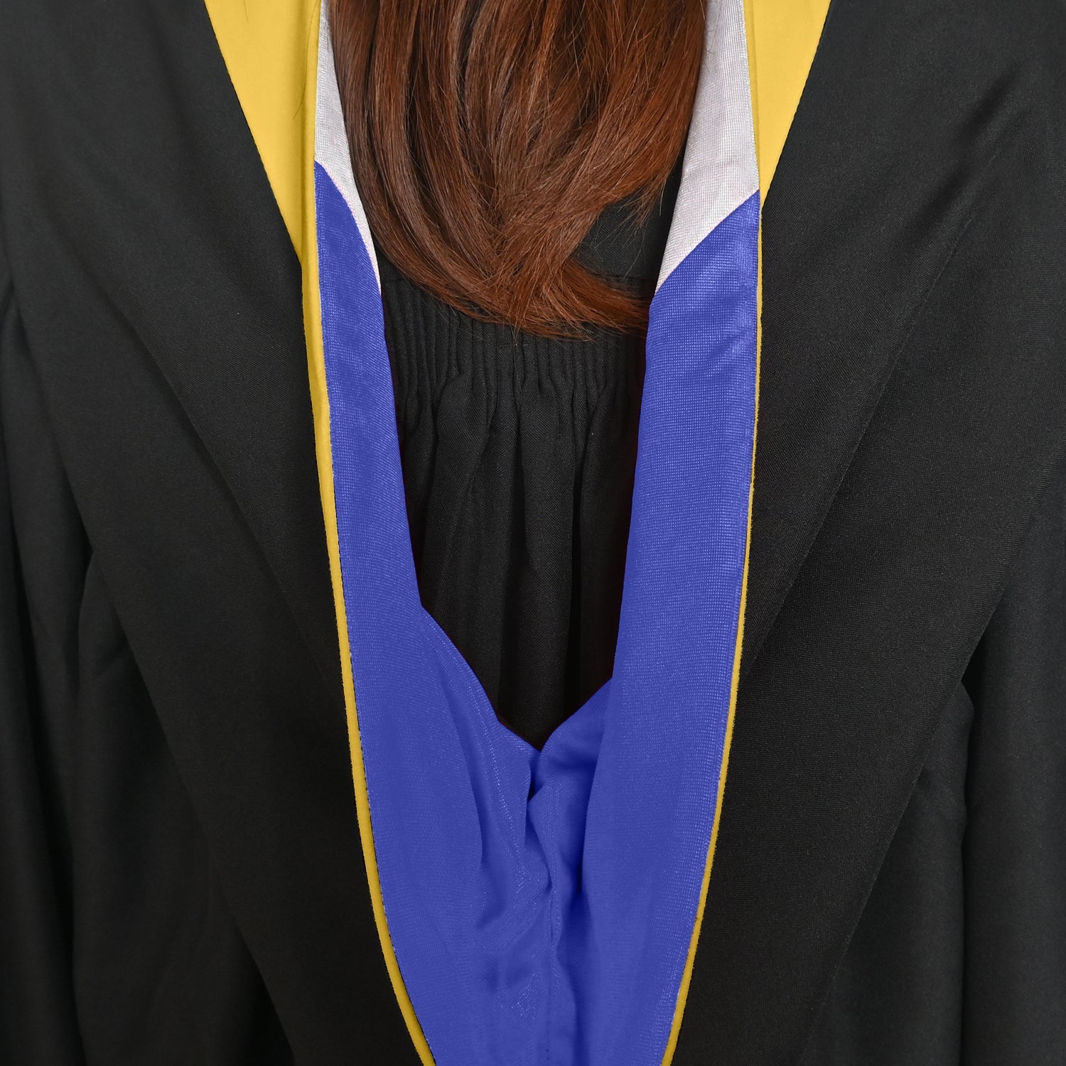 Bachelors Hood For Science, Mathematics, Political Science - Gold/Royal Blue/White by Wholesale Grad Supply