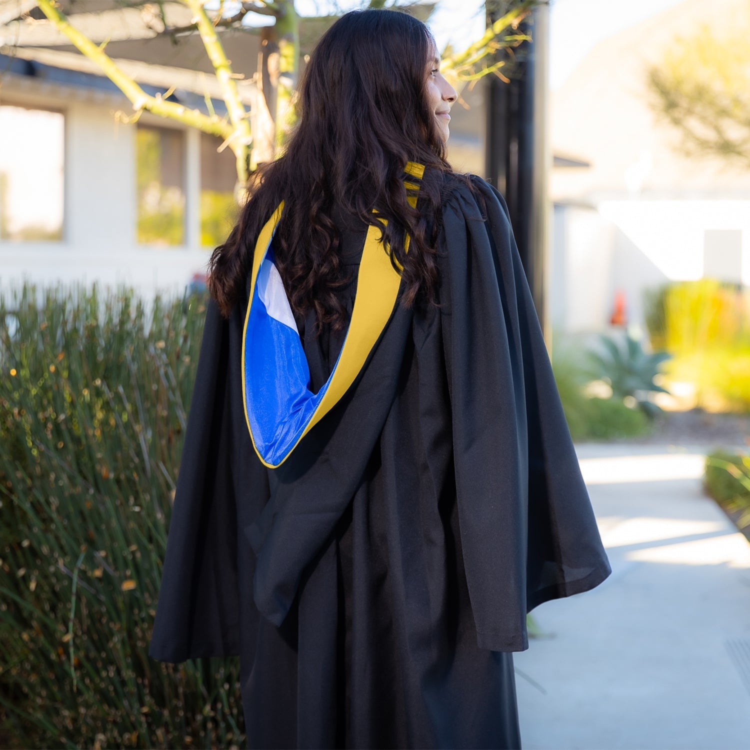 Bachelors Hood For Science, Mathematics, Political Science - Gold/Royal Blue/White by Wholesale Grad Supply