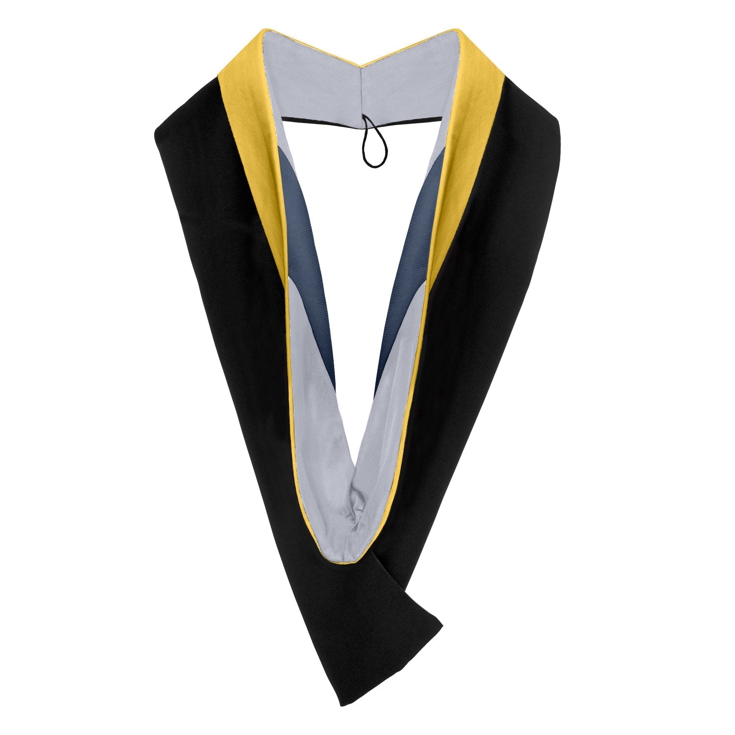 Bachelors Hood For Science, Mathematics, Political Science - Gold/Silver/Navy Blue by Wholesale Grad Supply
