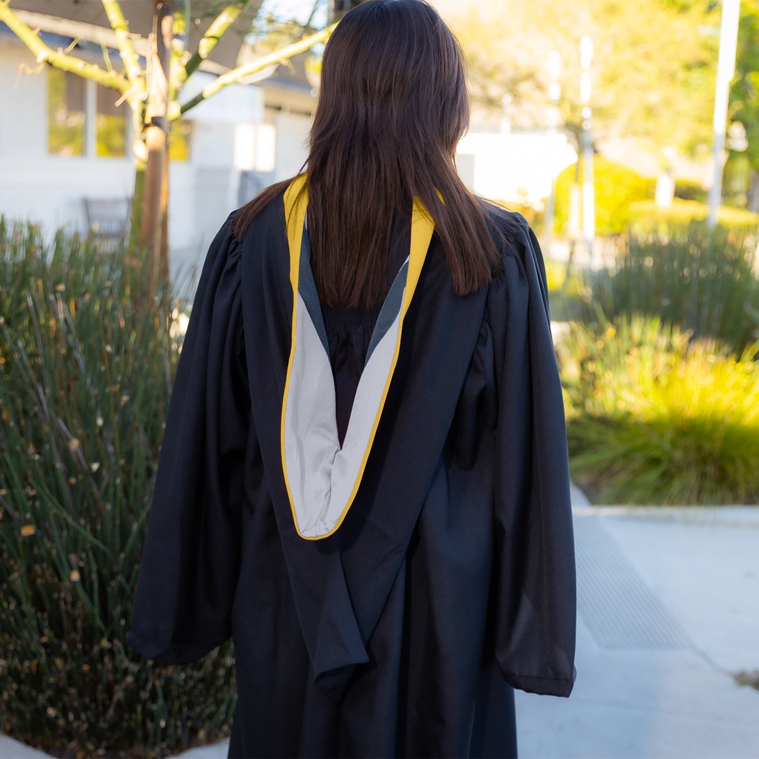 Bachelors Hood For Science, Mathematics, Political Science - Gold/Silver/Navy Blue by Wholesale Grad Supply