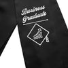 Black Business Graduate Stole/Sash with Classic Tips by Wholesale Grad Supply