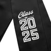 Black Class of 2025 Graduation Stole/Sash with Classic Tips by Wholesale Grad Supply