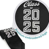 Black Class of 2025 Graduation Stole/Sash with Classic Tips by Wholesale Grad Supply
