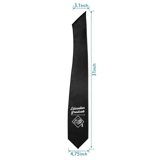 Black Education Graduate Stole/Sash with Classic Tips by Wholesale Grad Supply