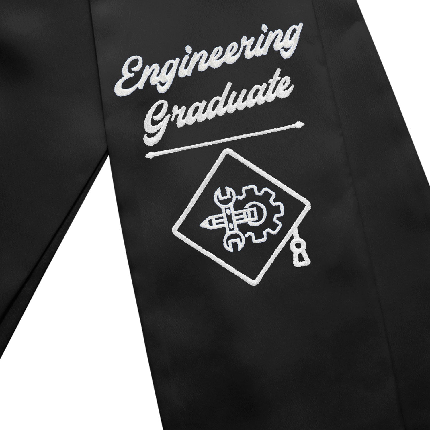 Black Engineering Graduate Stole/Sash with Classic Tips by Wholesale Grad Supply