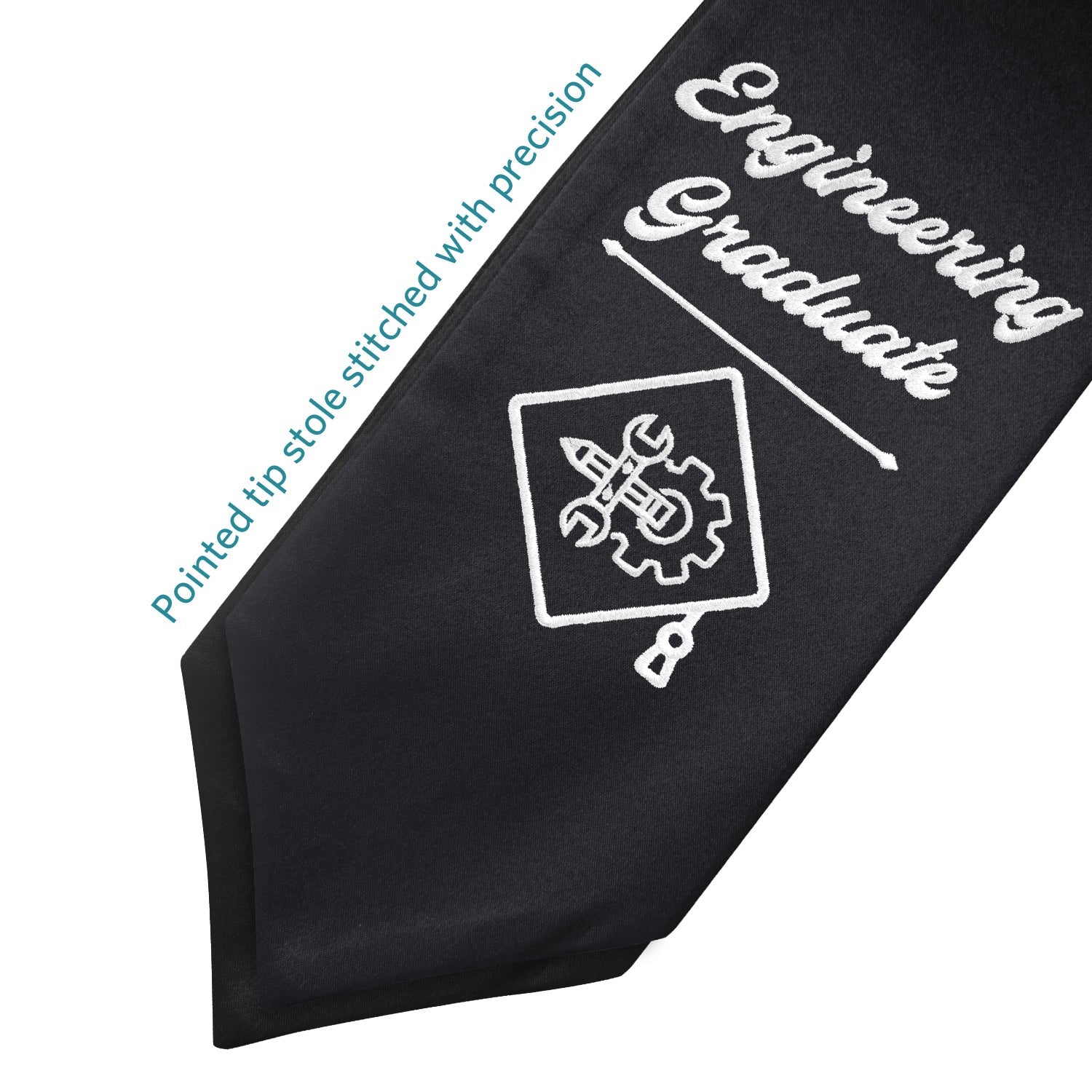 Black Engineering Graduate Stole/Sash with Classic Tips by Wholesale Grad Supply