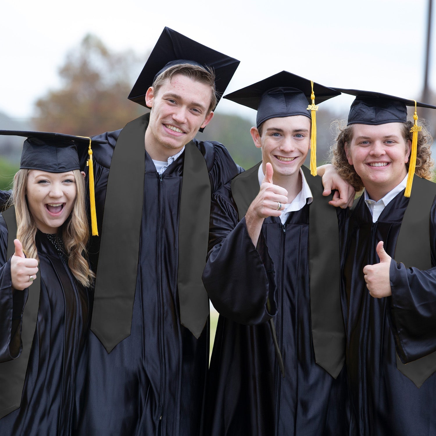 Black Graduation Stole by Wholesale Grad Supply