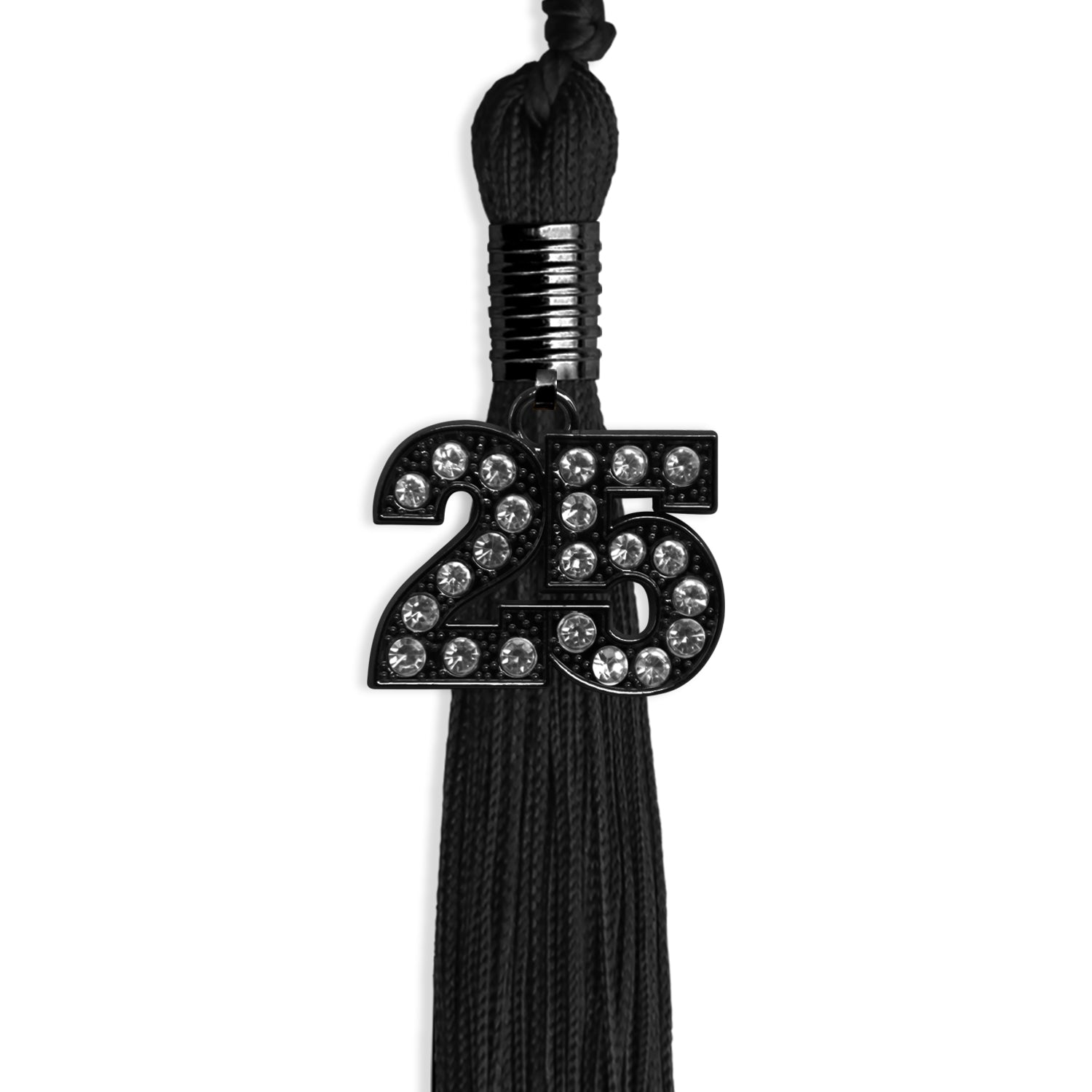 Black Graduation Tassel with Black Bling Charm by Wholesale Grad Supply