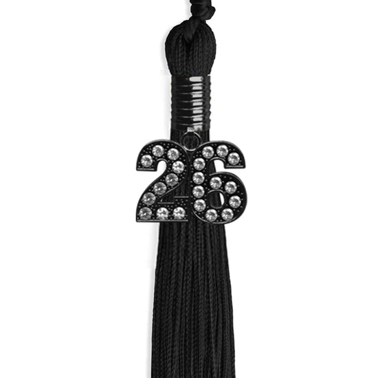 Black Graduation Tassel with Black Bling Charm by Wholesale Grad Supply