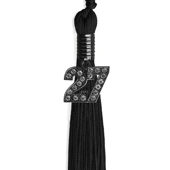 Black Graduation Tassel with Black Bling Charm by Wholesale Grad Supply