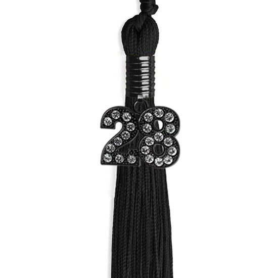 Black Graduation Tassel with Black Bling Charm by Wholesale Grad Supply