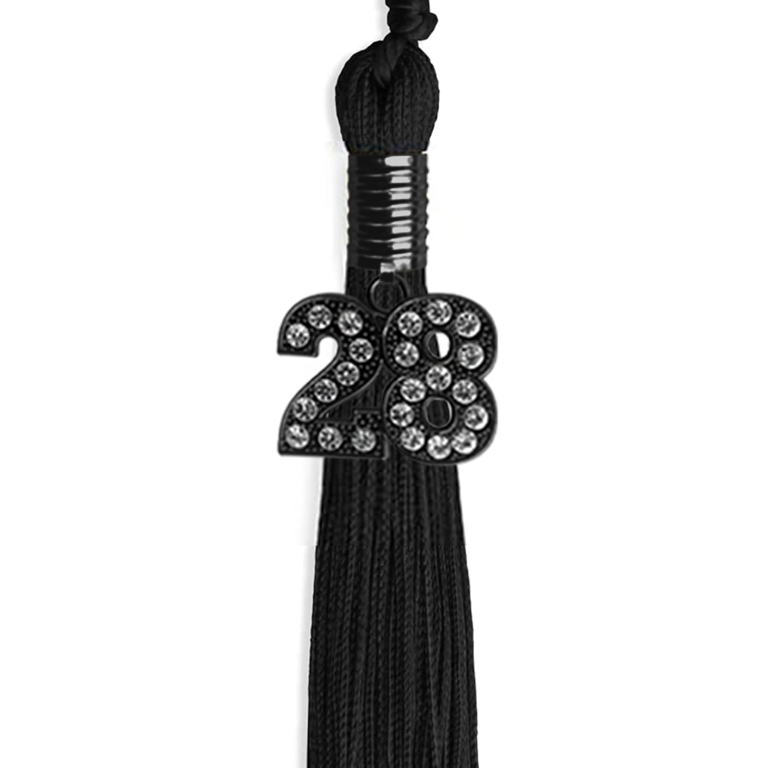 Black Graduation Tassel with Black Bling Charm by Wholesale Grad Supply