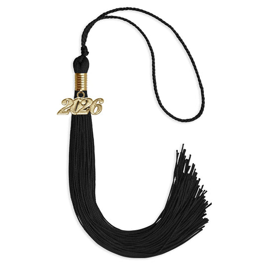 Black Graduation Tassel with Gold Bling Charm by Wholesale Grad Supply