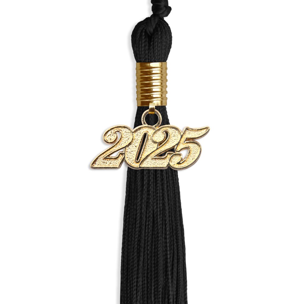 Black Graduation Tassel with Gold Bling Charm by Wholesale Grad Supply