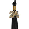 Black Graduation Tassel with Gold Bling Charm by Wholesale Grad Supply