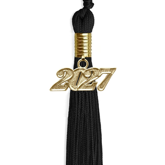 Black Graduation Tassel with Gold Bling Charm by Wholesale Grad Supply