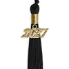 Black Graduation Tassel with Gold Bling Charm by Wholesale Grad Supply