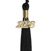 Black Graduation Tassel with Gold Bling Charm by Wholesale Grad Supply