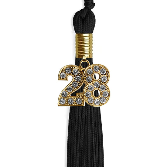 Black Graduation Tassel with Gold Bling Charm by Wholesale Grad Supply