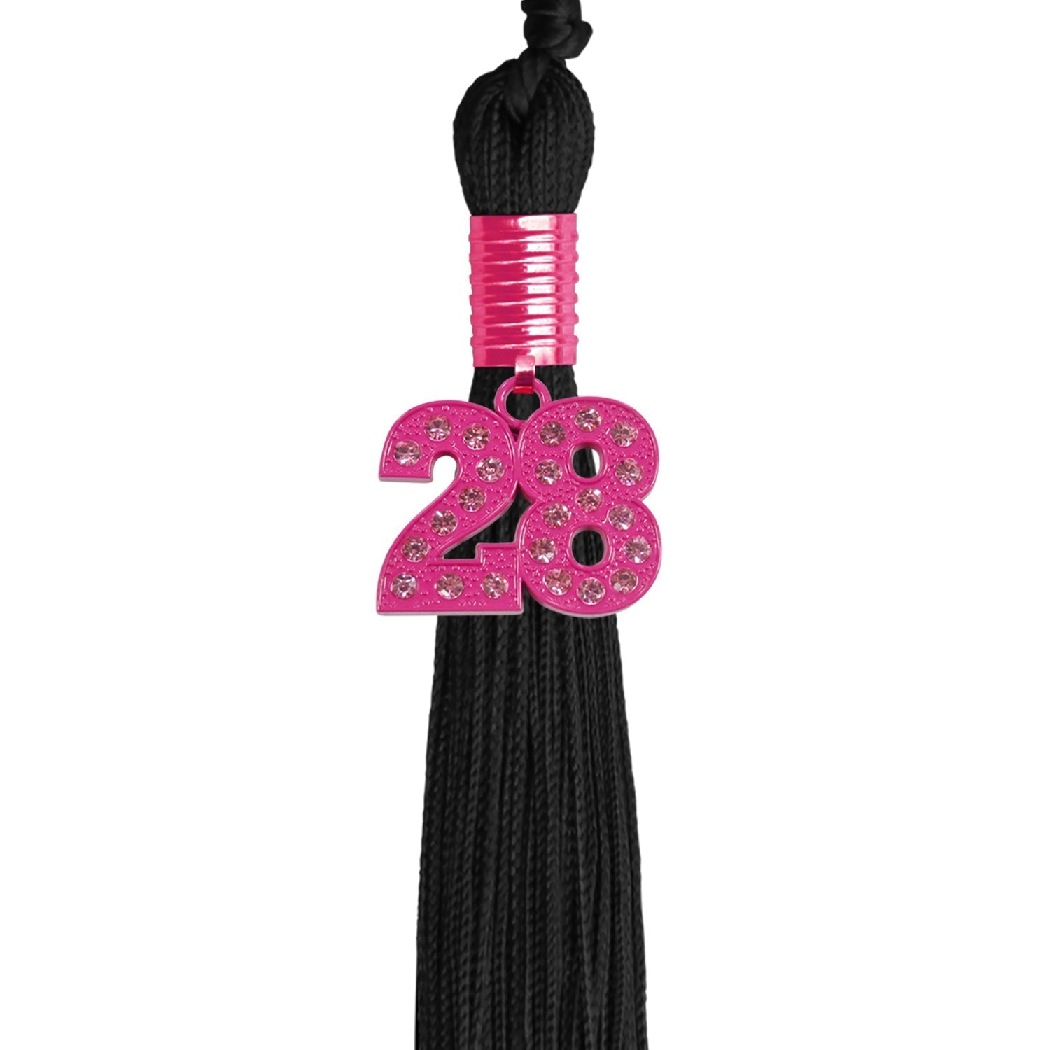 Black Graduation Tassel with Pink Bling Charm by Wholesale Grad Supply