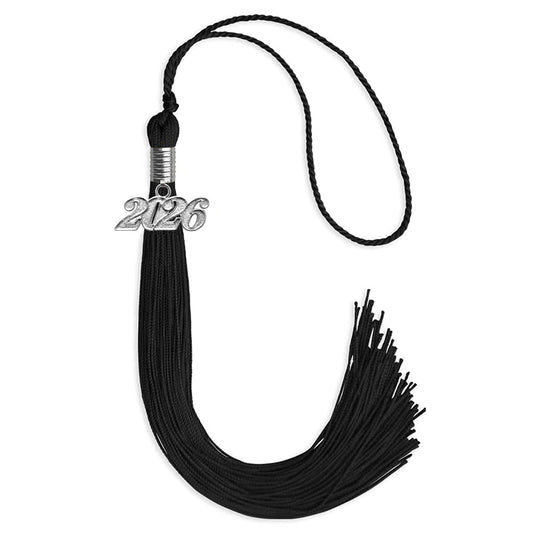 Black Graduation Tassel with Silver Bling Charm by Wholesale Grad Supply