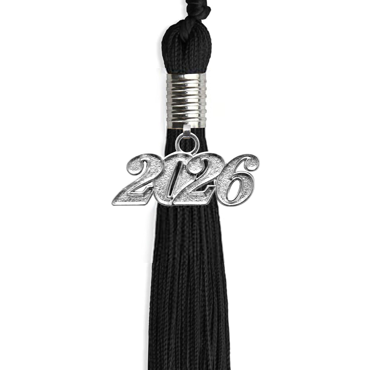 Black Graduation Tassel with Silver Bling Charm by Wholesale Grad Supply