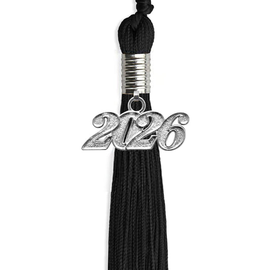 Black Graduation Tassel with Silver Bling Charm by Wholesale Grad Supply