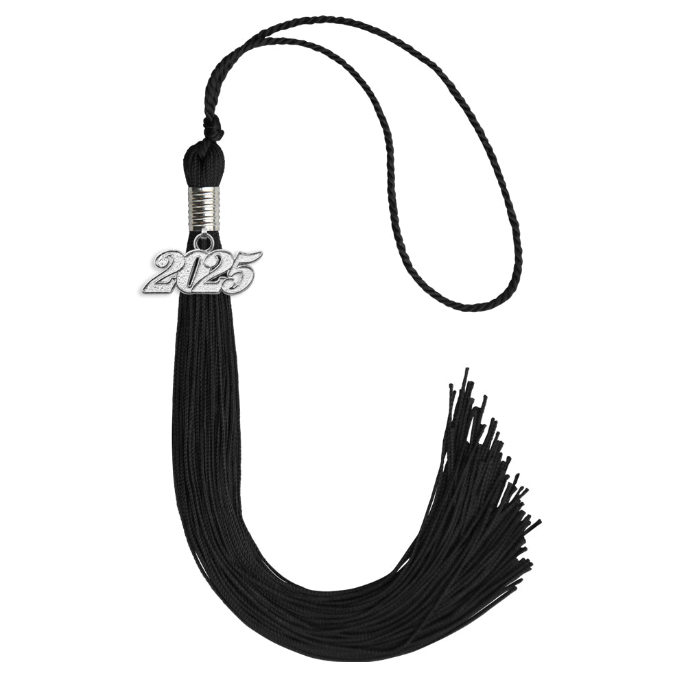 Black Graduation Tassel with Silver Bling Charm by Wholesale Grad Supply
