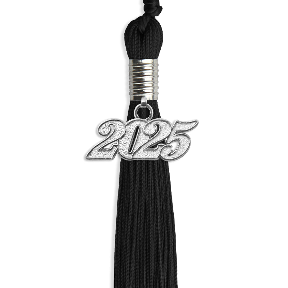 Black Graduation Tassel with Silver Bling Charm by Wholesale Grad Supply