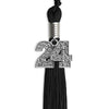 Black Graduation Tassel with Silver Bling Charm by Wholesale Grad Supply