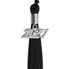 Black Graduation Tassel with Silver Bling Charm by Wholesale Grad Supply