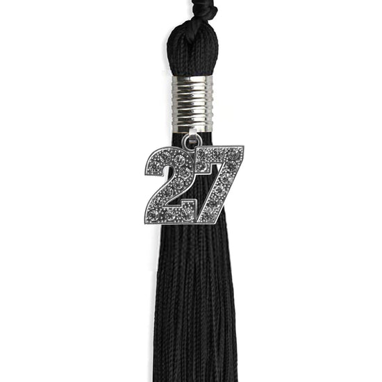 Black Graduation Tassel with Silver Bling Charm by Wholesale Grad Supply