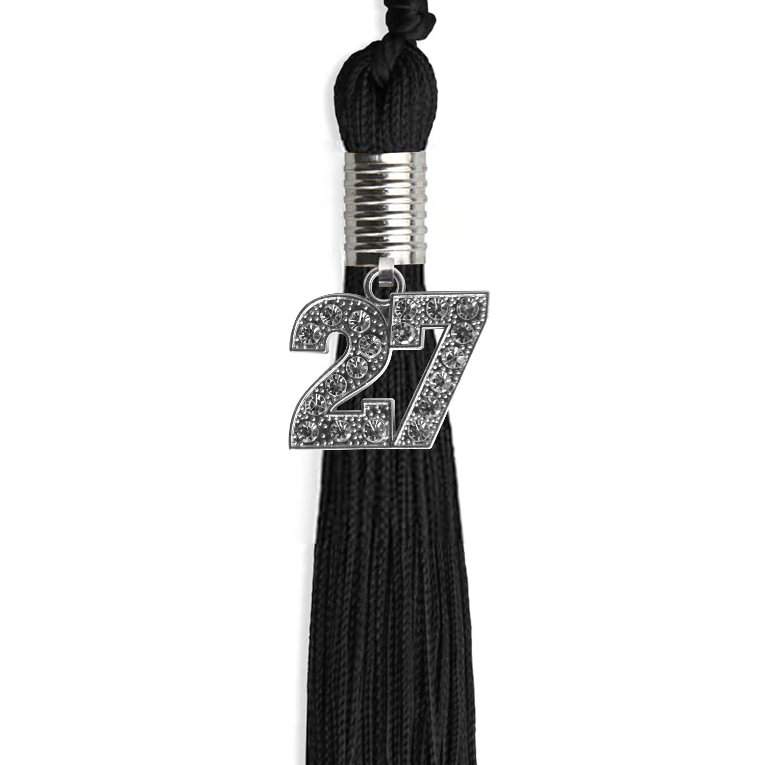 Black Graduation Tassel with Silver Bling Charm by Wholesale Grad Supply