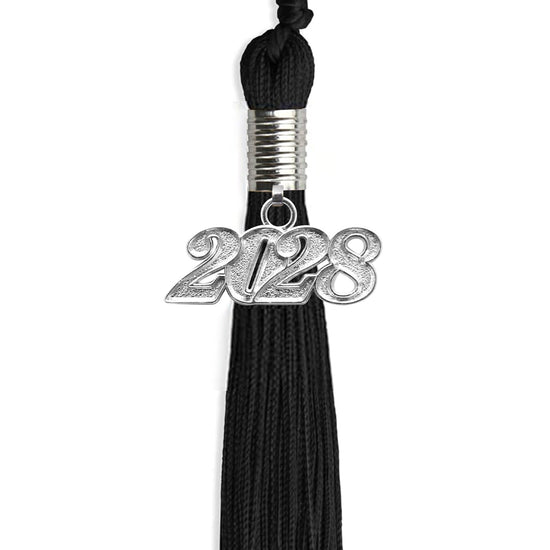 Black Graduation Tassel with Silver Bling Charm by Wholesale Grad Supply